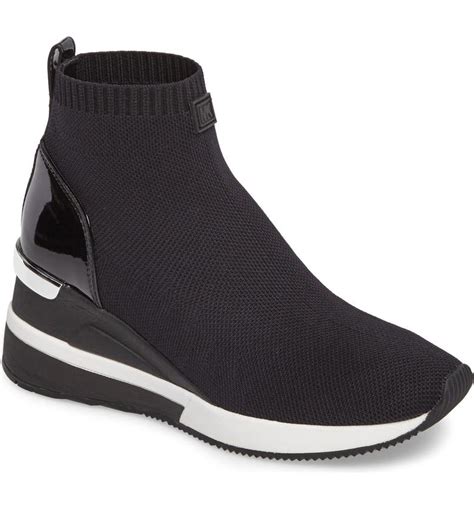 michael kors skylar knit shoe|michael kors skyler wedge bootie.